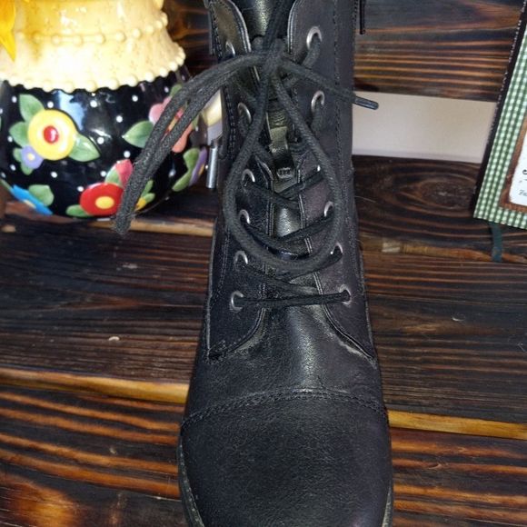 SUGAR Combat Chunky Heel Ankle Boots - Picture 3 of 13